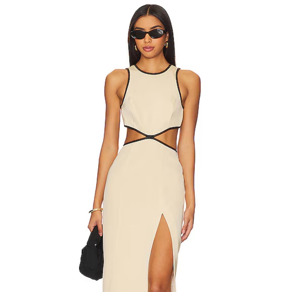 L'Academie x Marianna Dionira Midi Dress in Latte Beige